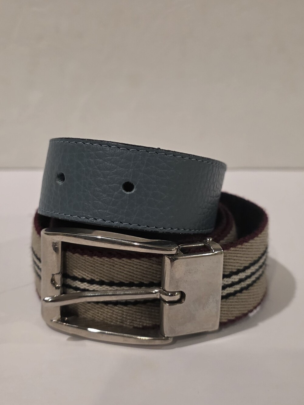 Burberry Kids Silver Buckle Belt Hardware Ribbom Belt